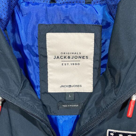 Jack & Jones Originals Men's Windbreaker Jacket (L) • Hooded - Picture 2 of 5
